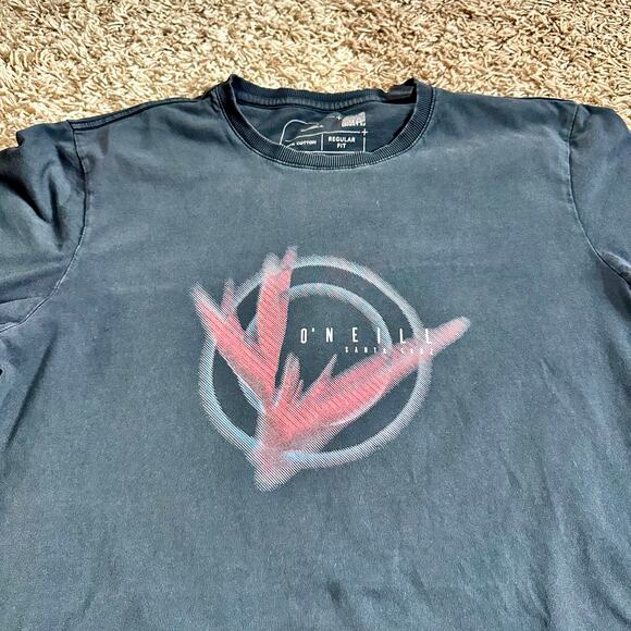 Y2K O’Neill Oneill Faded Black Regular Fit Tee Big Logo Surf Style Men’s Size L - Picture 3 of 7